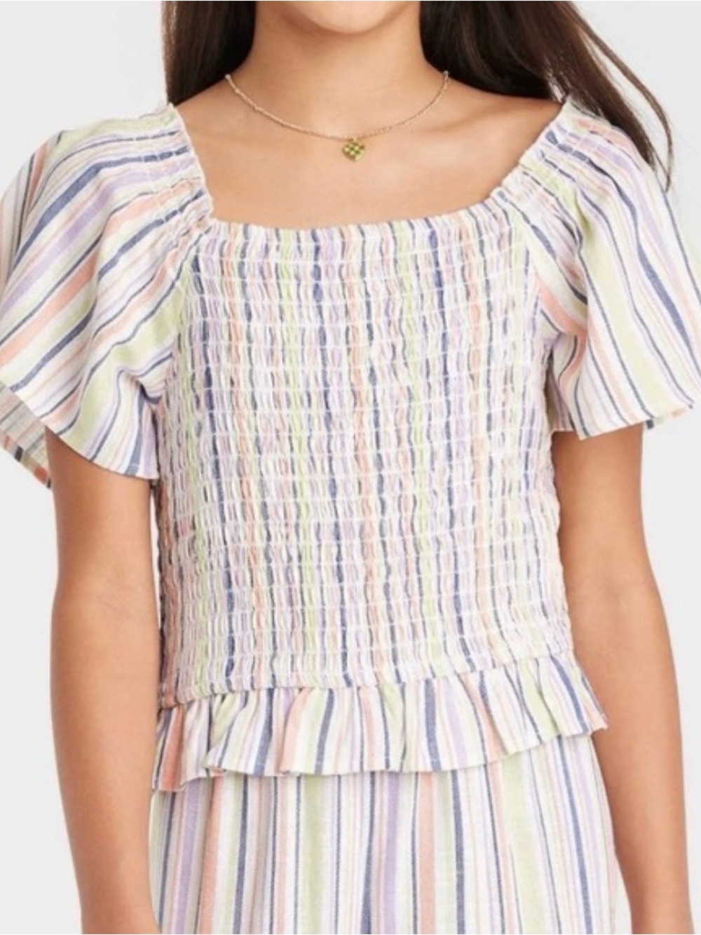 Girls Pastel Stripe Smocked Art Class Jumpsuit Pants Target XL 14